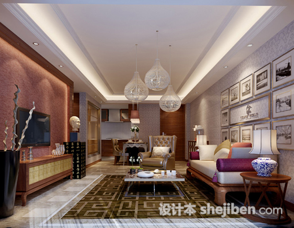 室内设计客厅3d模型下载