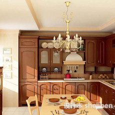 美式家居厨房3d模型下载