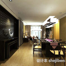 中式风格餐厅3d模型下载