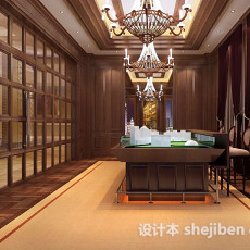 新中式书房3d模型下载