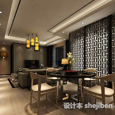 中式餐厅吊灯3d模型下载