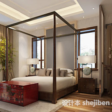 东南亚风格卧室3d模型下载
