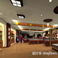 中式古玩展厅3d模型下载