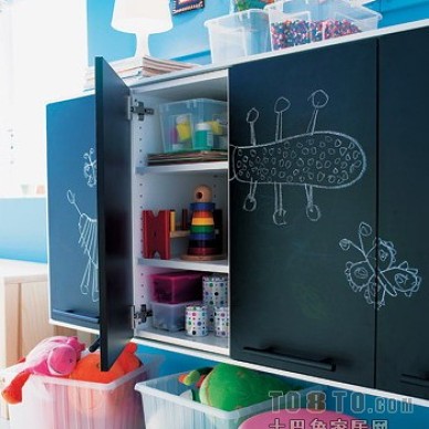 混搭儿童房卡通储物柜装修设计效果图